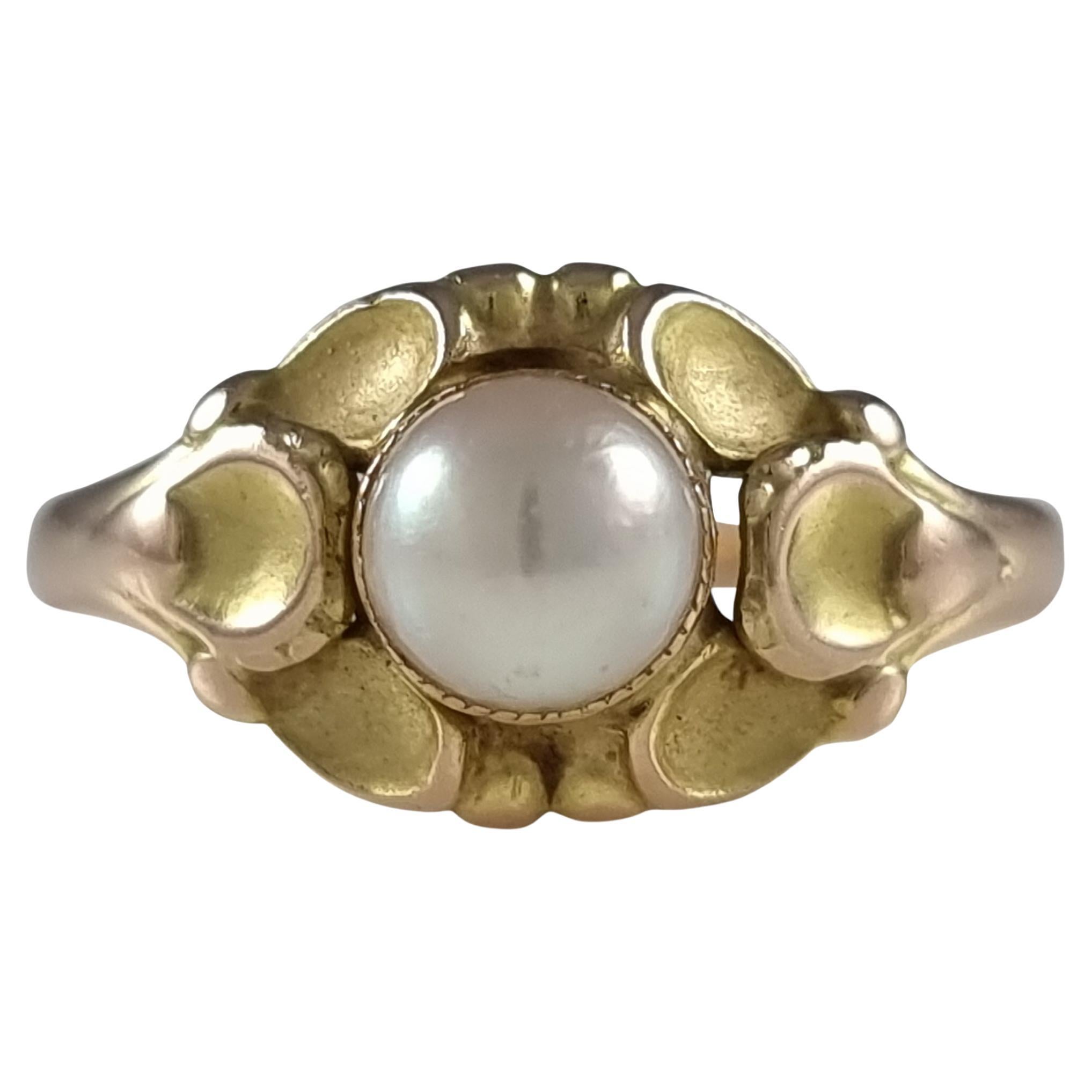 Georg Jensen 14ct Yellow Gold Pearl Ring, No. 272