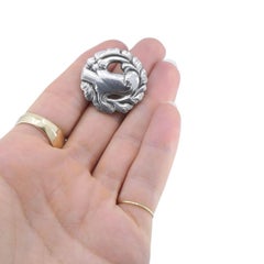 Georg Jensen 830 Silver Bird Brooch, Art Nouveau, Denmark, Circa 1915