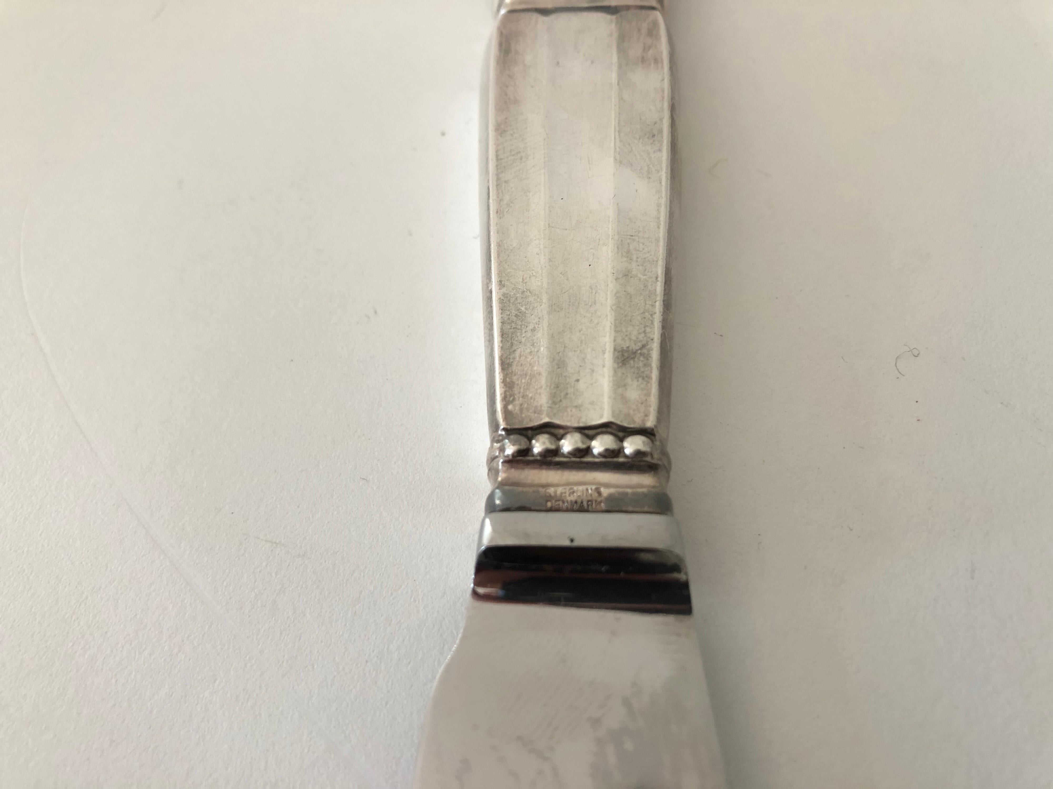 Danish George Jensen Acorn Sterling Cake Knife