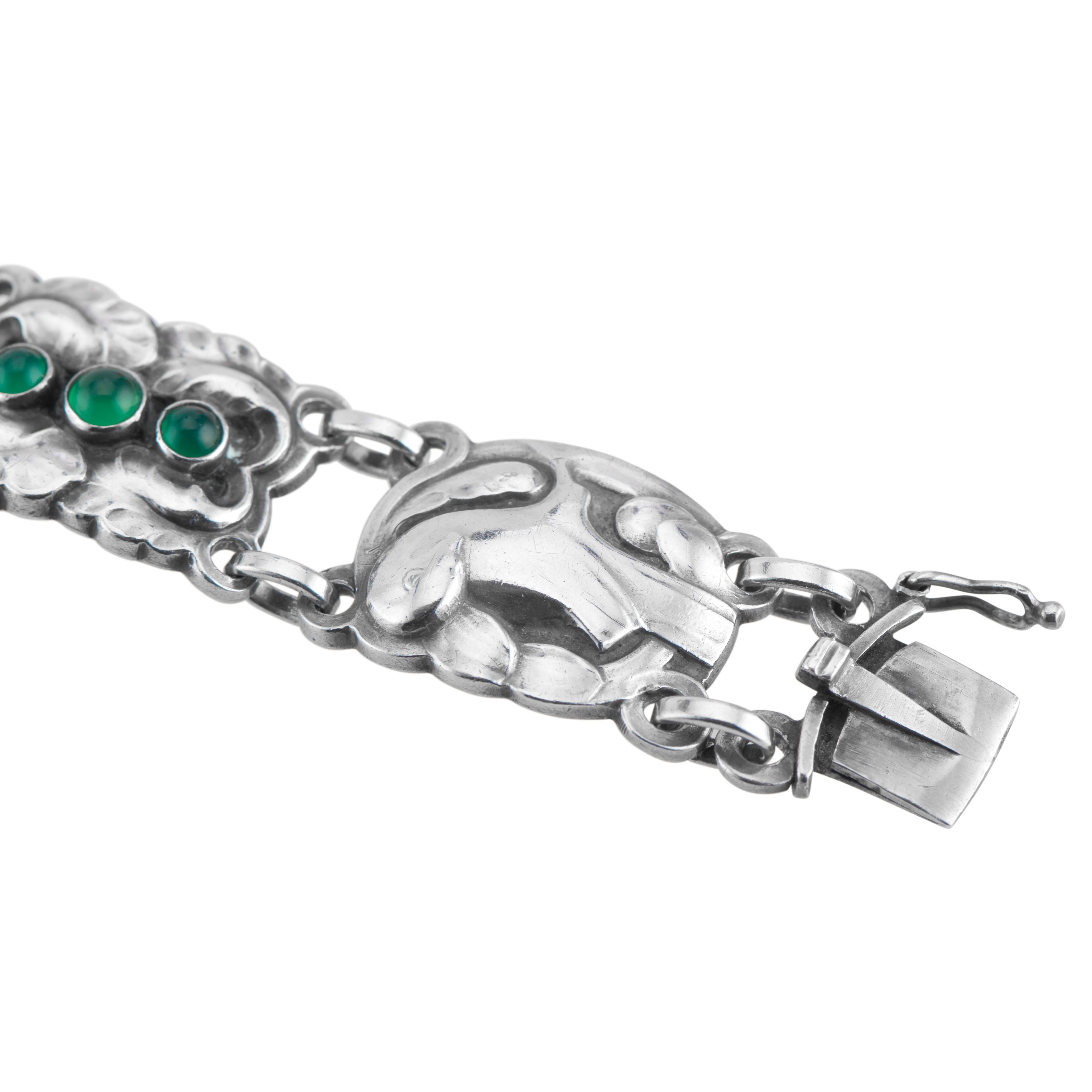 silver bracelet for men with stone