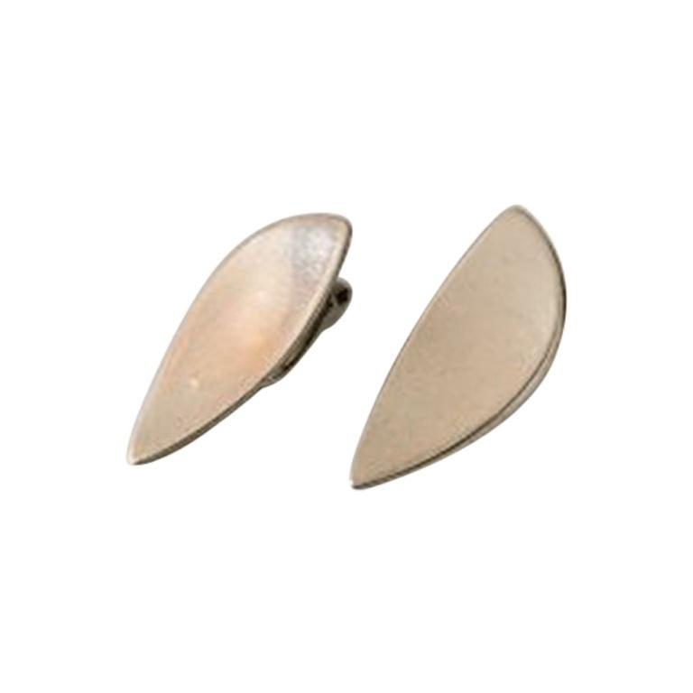 George Jensen Earclips Made of Sterling Silver For Sale
