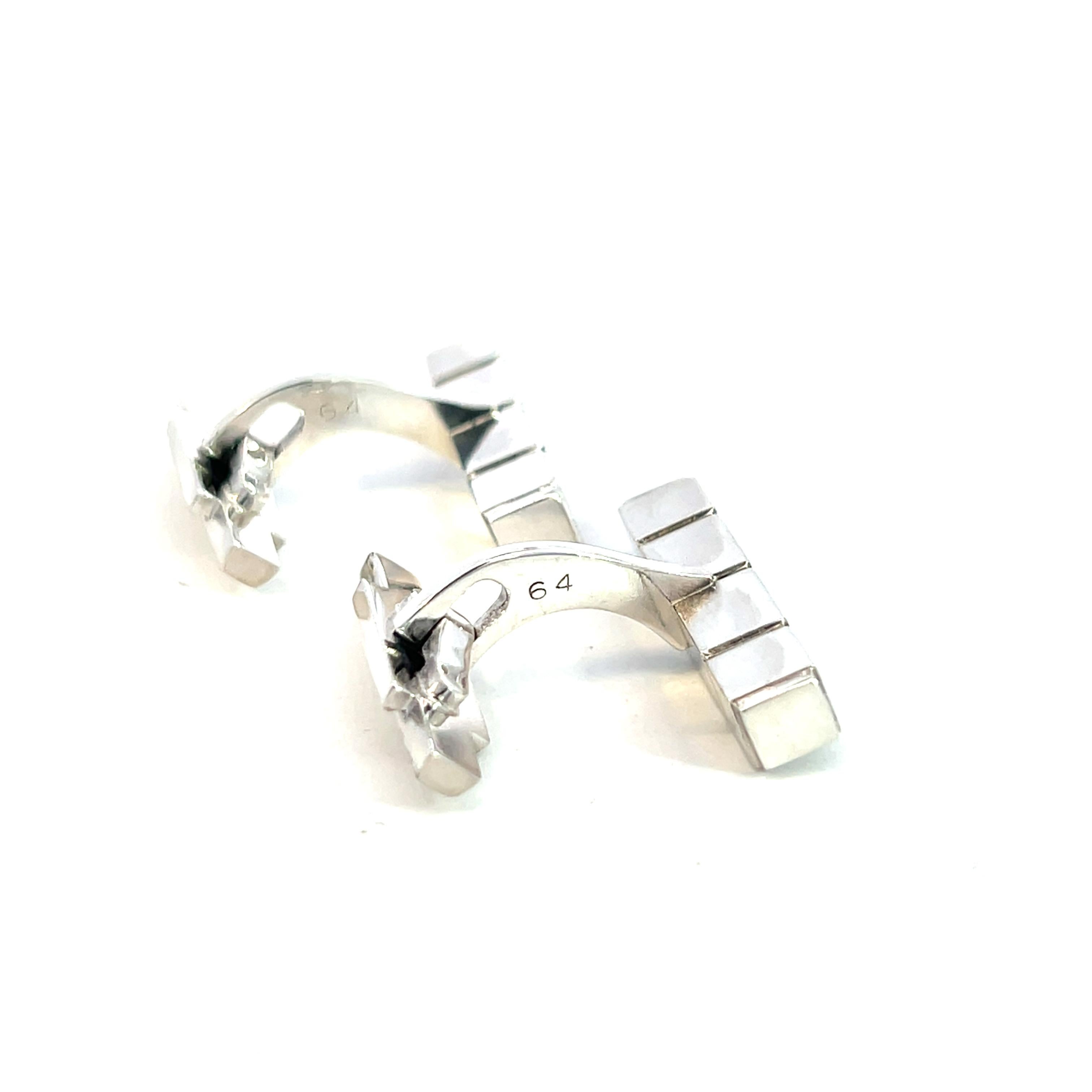 Boutons de manchette masculins Georg Jensen Estate Silver Pour hommes en vente