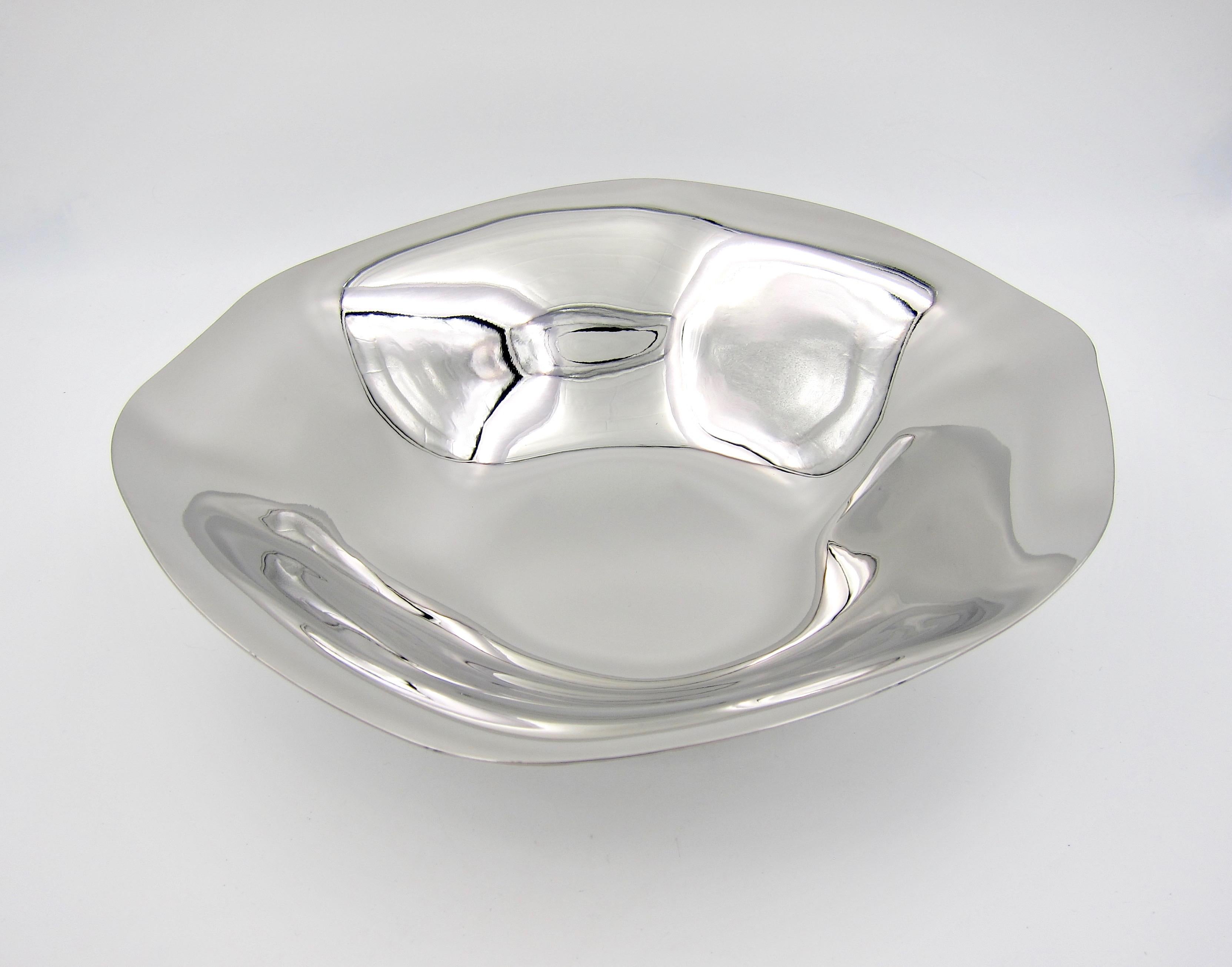 Poli George Jensen Bol de service à liquide en acier inoxydable poli miroir