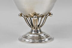 George Jensen Oval Base Compote, Berry Stems and Leaves Designed by Johan Rohde