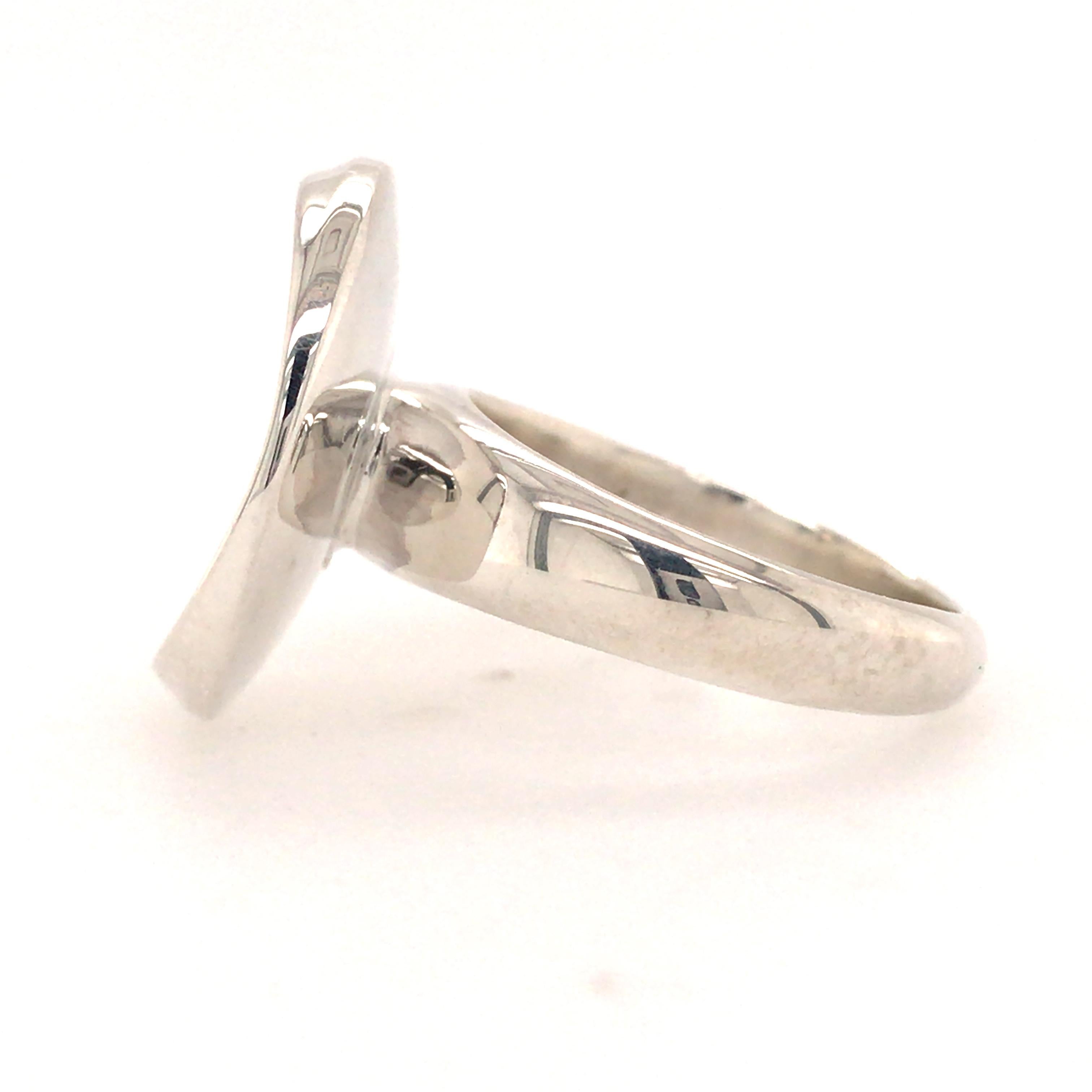 George Jensen Silver Ring with Round Top For Sale 1