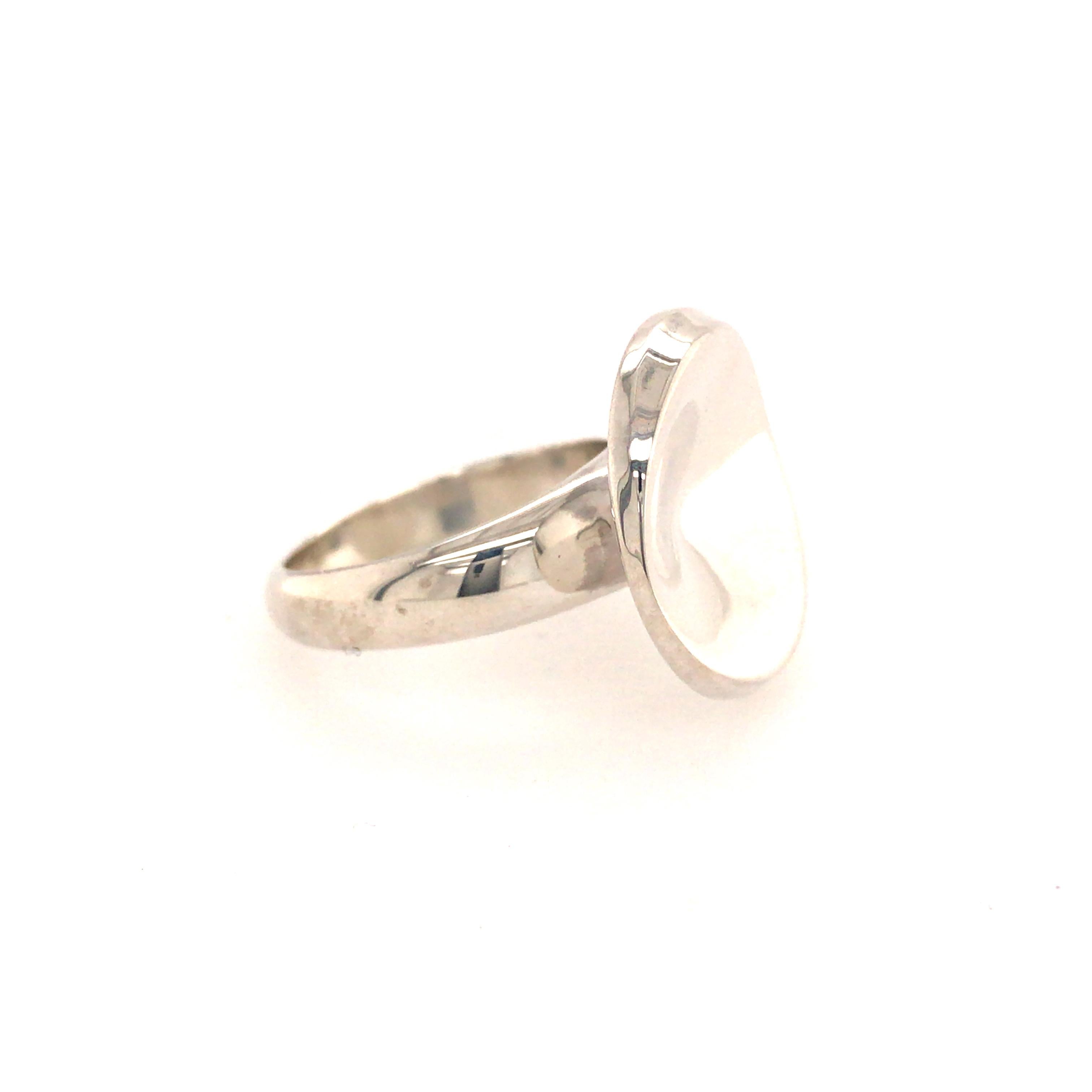 George Jensen Silver Ring with Round Top For Sale 3