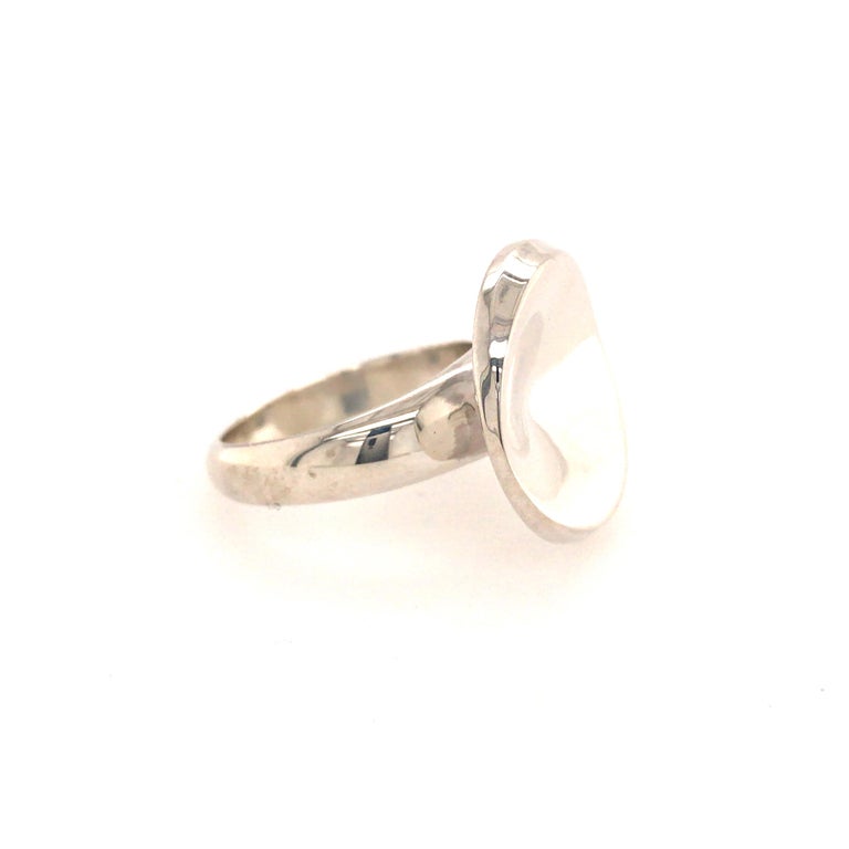 George Jensen Silver Ring with Round Top For Sale 4