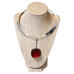 Georg Jensen Collier en cristal de roche Vivianna Torun Sterling, C.1969