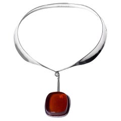 Georg Jensen Vivianna Torun Collana in cristallo di rocca in argento, C.C. 1969