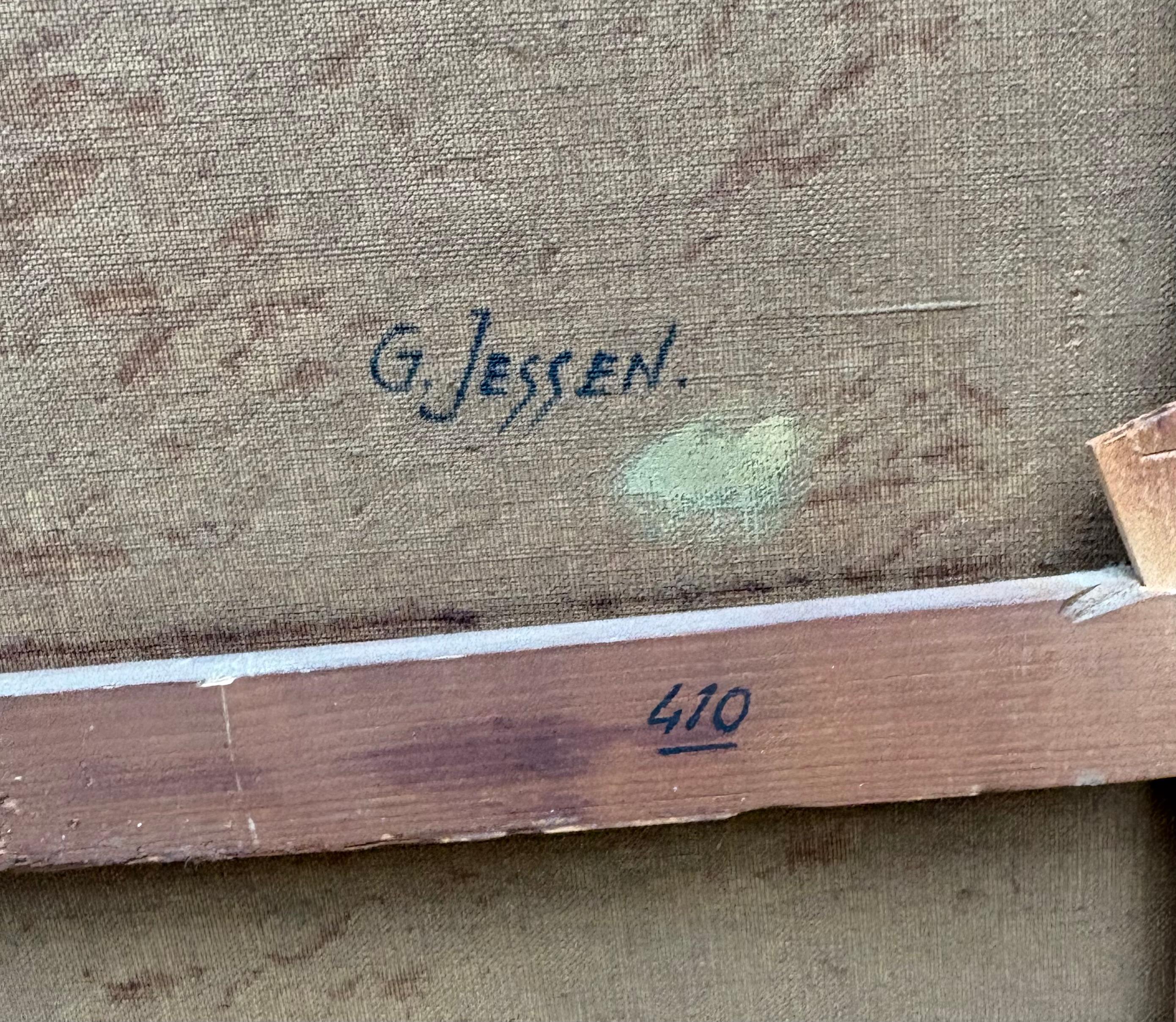 Grand Dipinto Natura Morta Vaso con Fiori di Giglio Firmato en vente 11