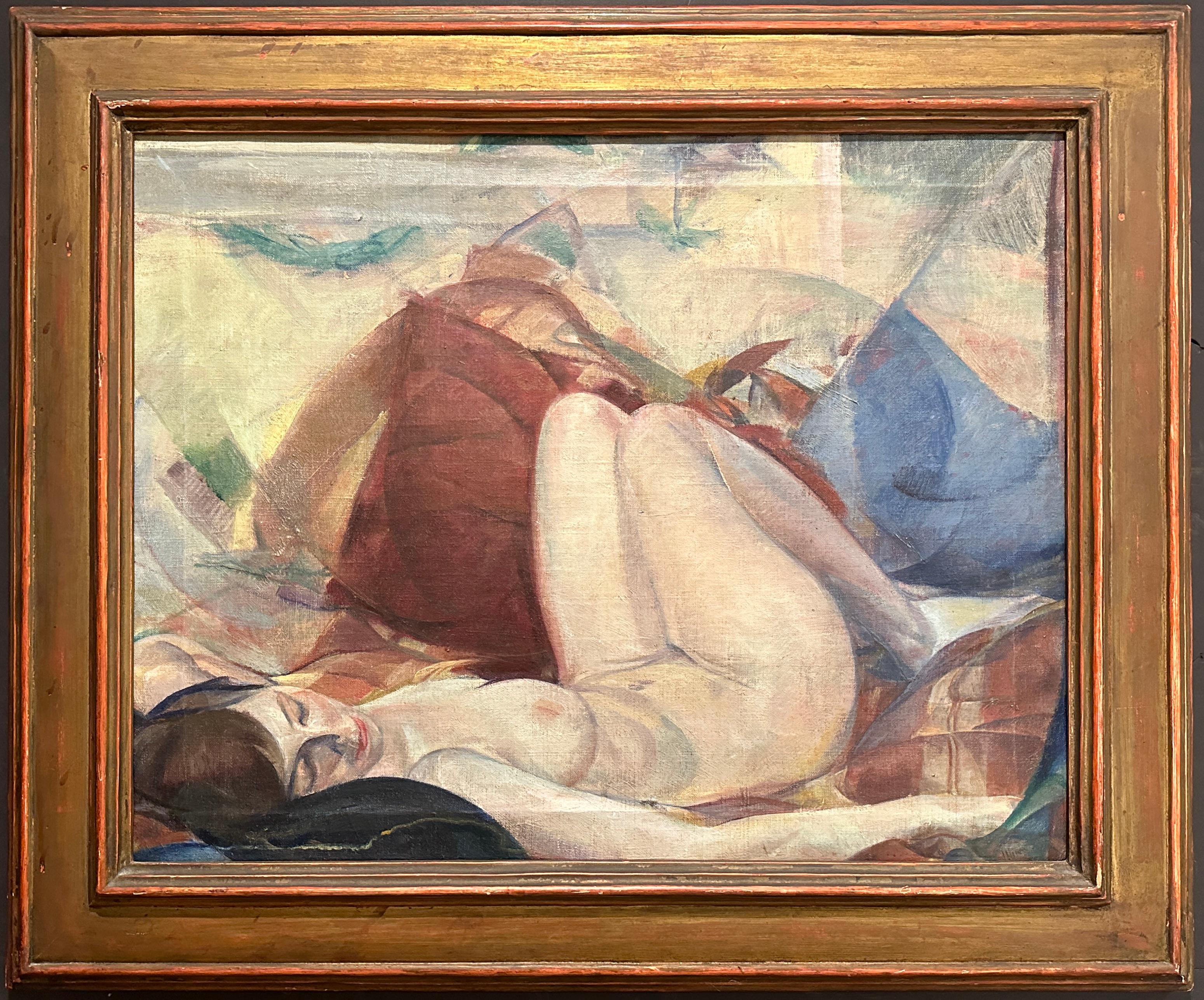 Art Deco Female Nude By George J. Illian - Painting by George John Illian