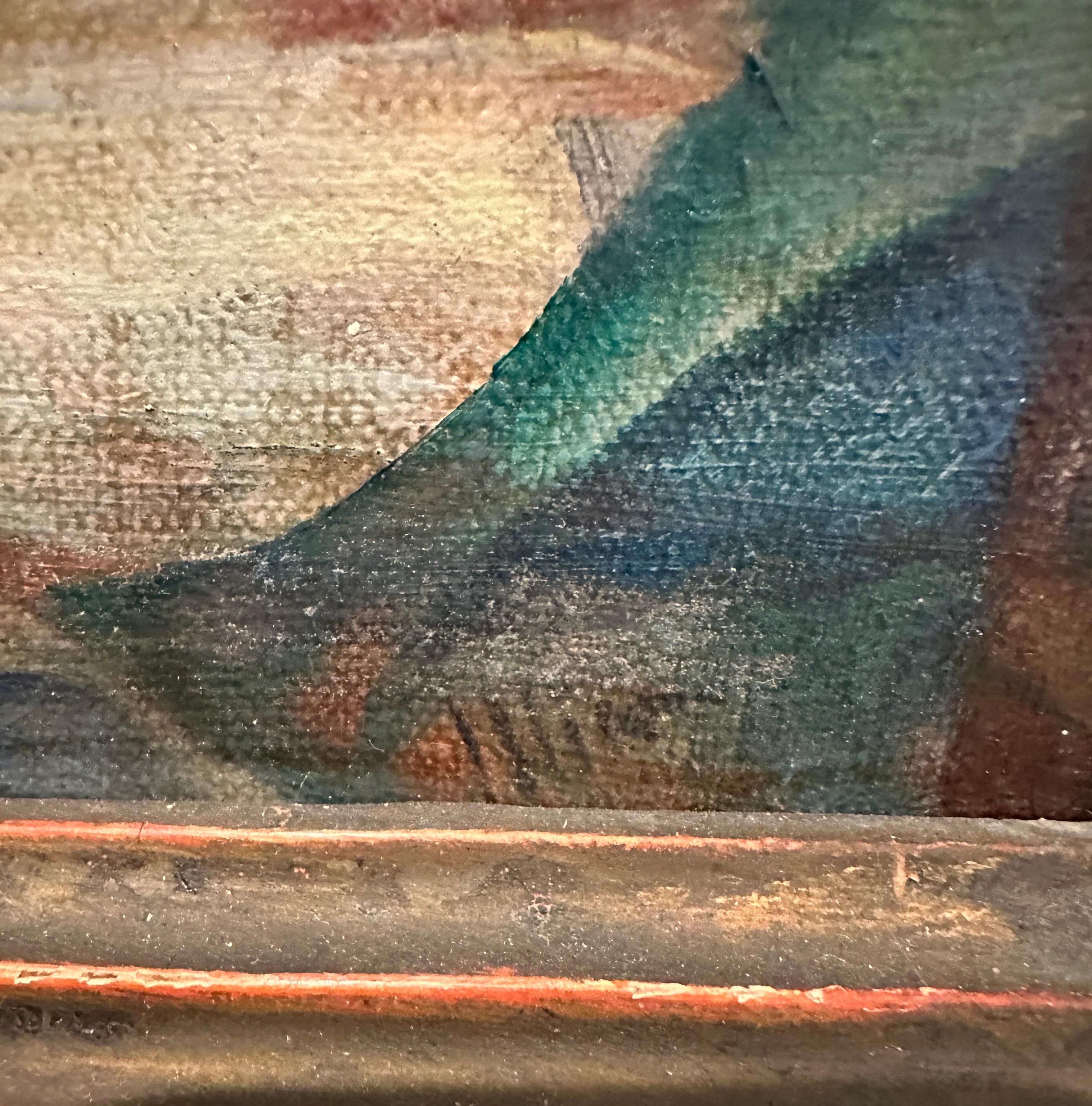Desnudo Femenino Art Déco Por George J. Illian - Nude Painting Marrón de George John Illian