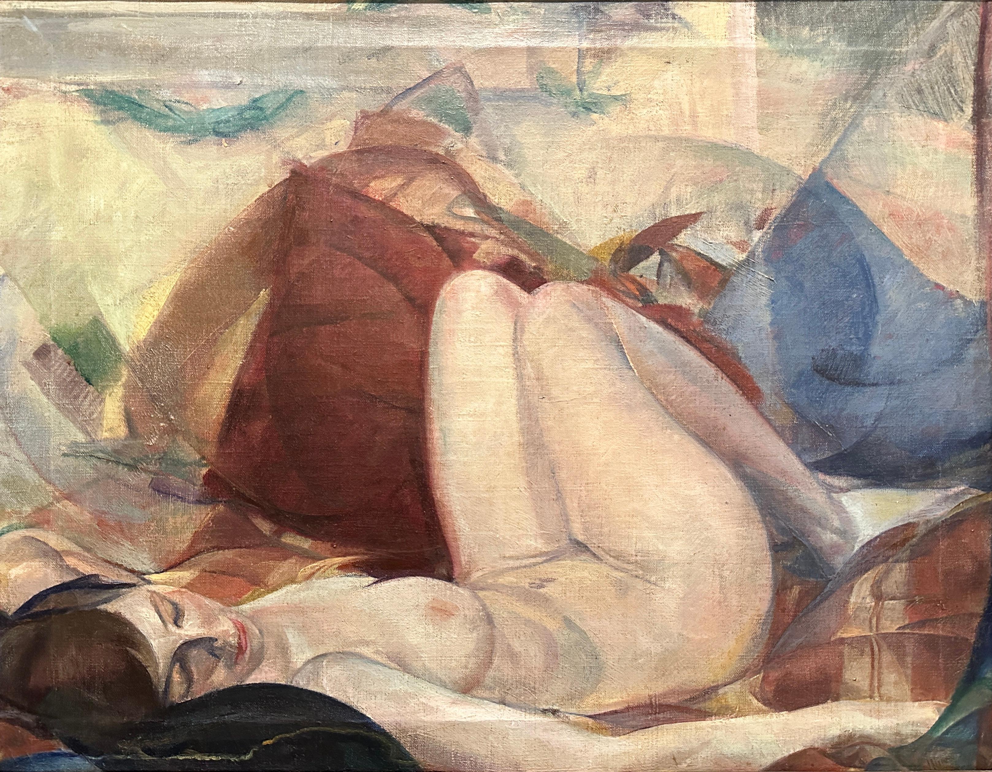 George John Illian Nude Painting - Art Deco Female Nude By George J. Illian