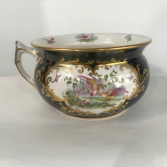 George Jones Crescent Chamber Pot in the Manner of First Period Worcester