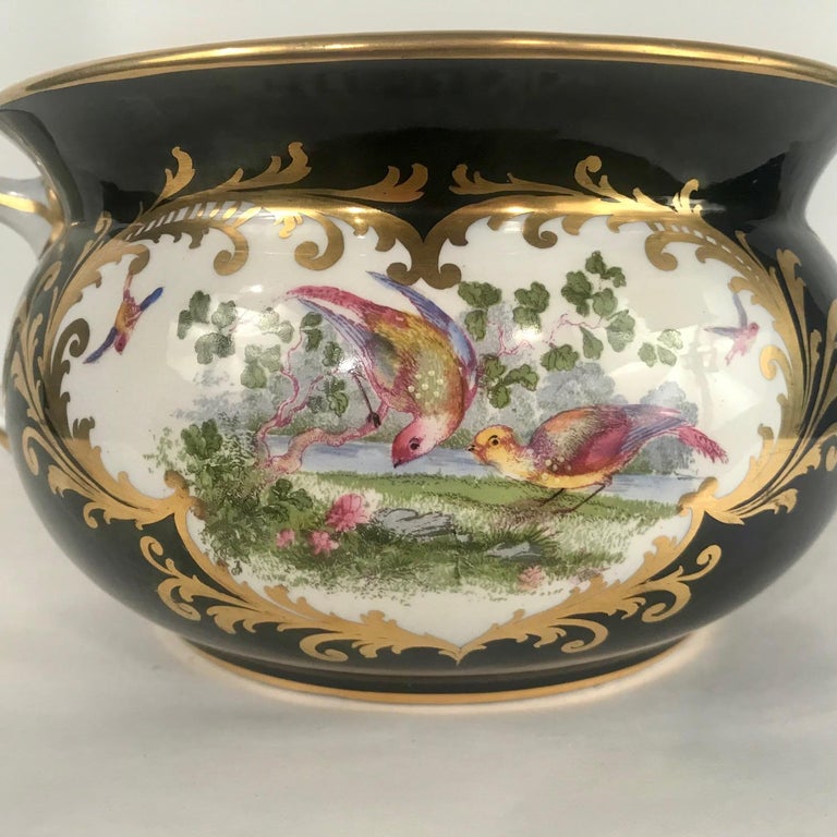 George III George Jones Crescent Chamber Pot in the Manner of First Period Worcester For Sale