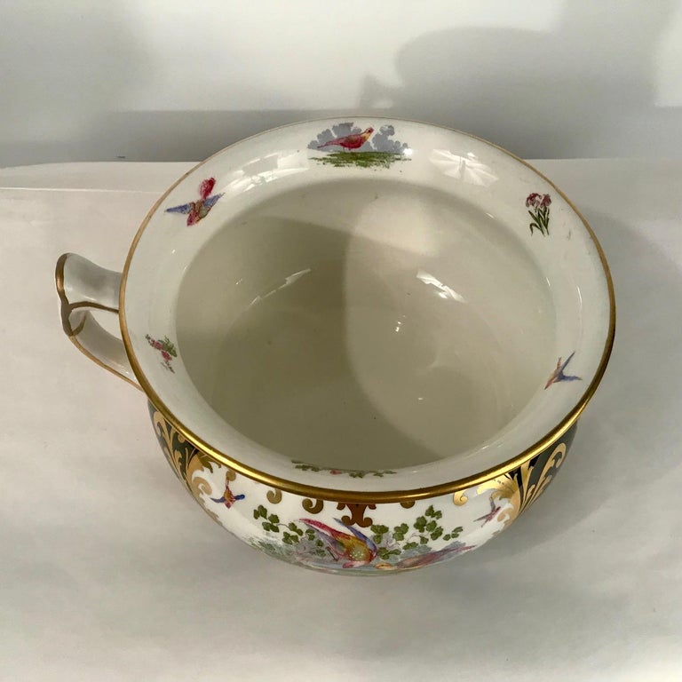 English George Jones Crescent Chamber Pot in the Manner of First Period Worcester For Sale