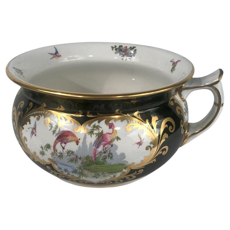 George Jones Crescent Chamber Pot in the Manner of First Period Worcester For Sale