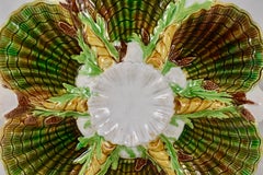 George Jones English Palissy Majolica Tortoise Shell Glazed Oyster Plate