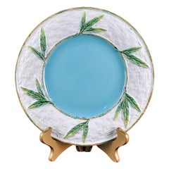 George Jones Majolica 'Bamboo and Wicker' Plate, English, circa 1870