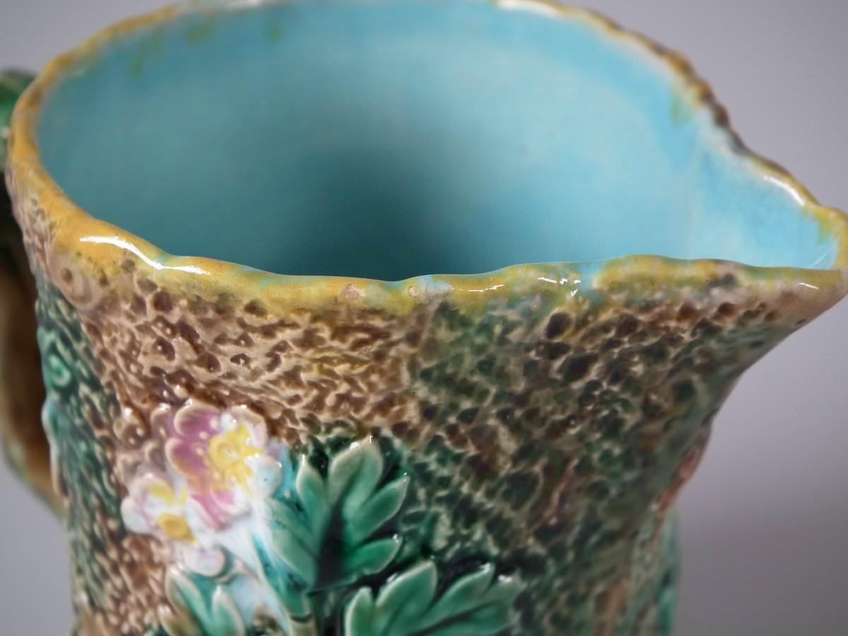 George Jones Majolica Blossom Pitcher/Creamer 1