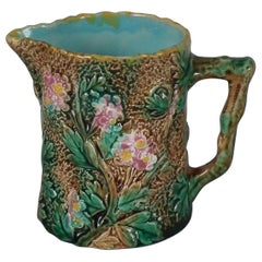 George Jones Majolica Blossom Pitcher/Creamer