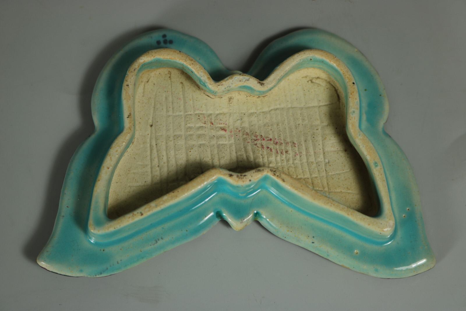 19th Century George Jones Majolica Butterfly Match Box