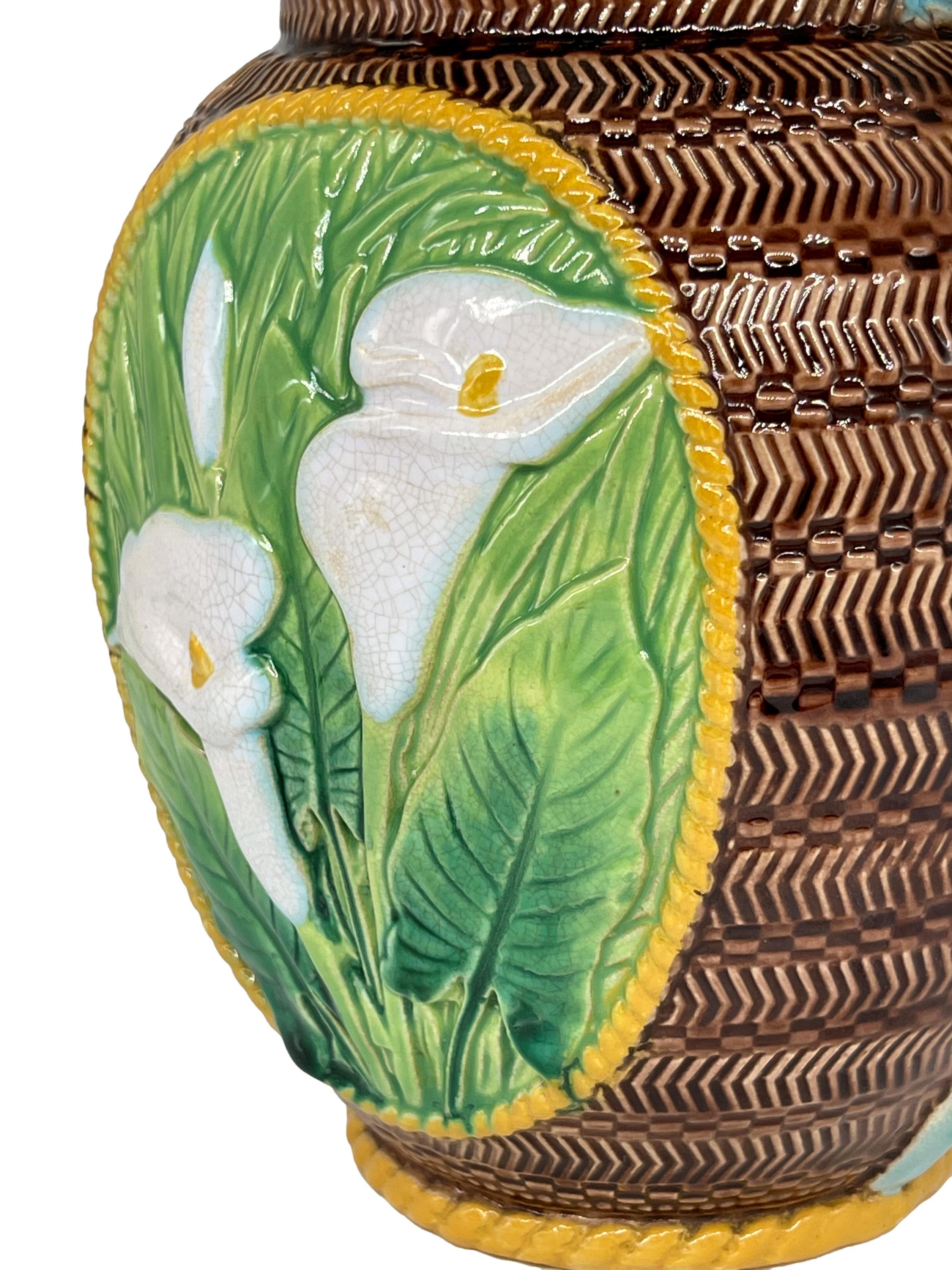 George Jones Majolica Calla Lily Pitcher, ca. 1875 For Sale 5