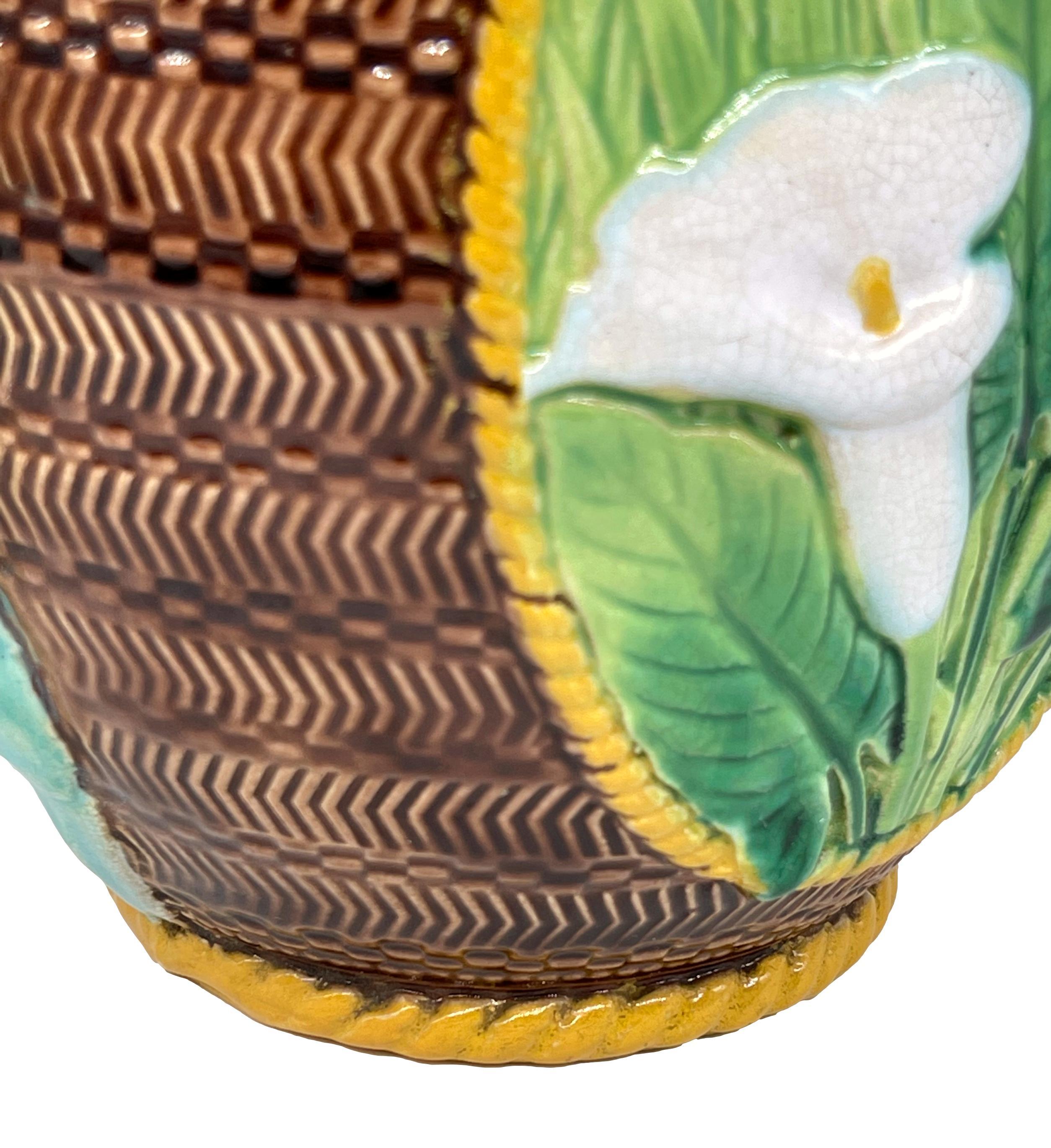 George Jones Majolica Calla Lily Pitcher, ca. 1875 For Sale 8