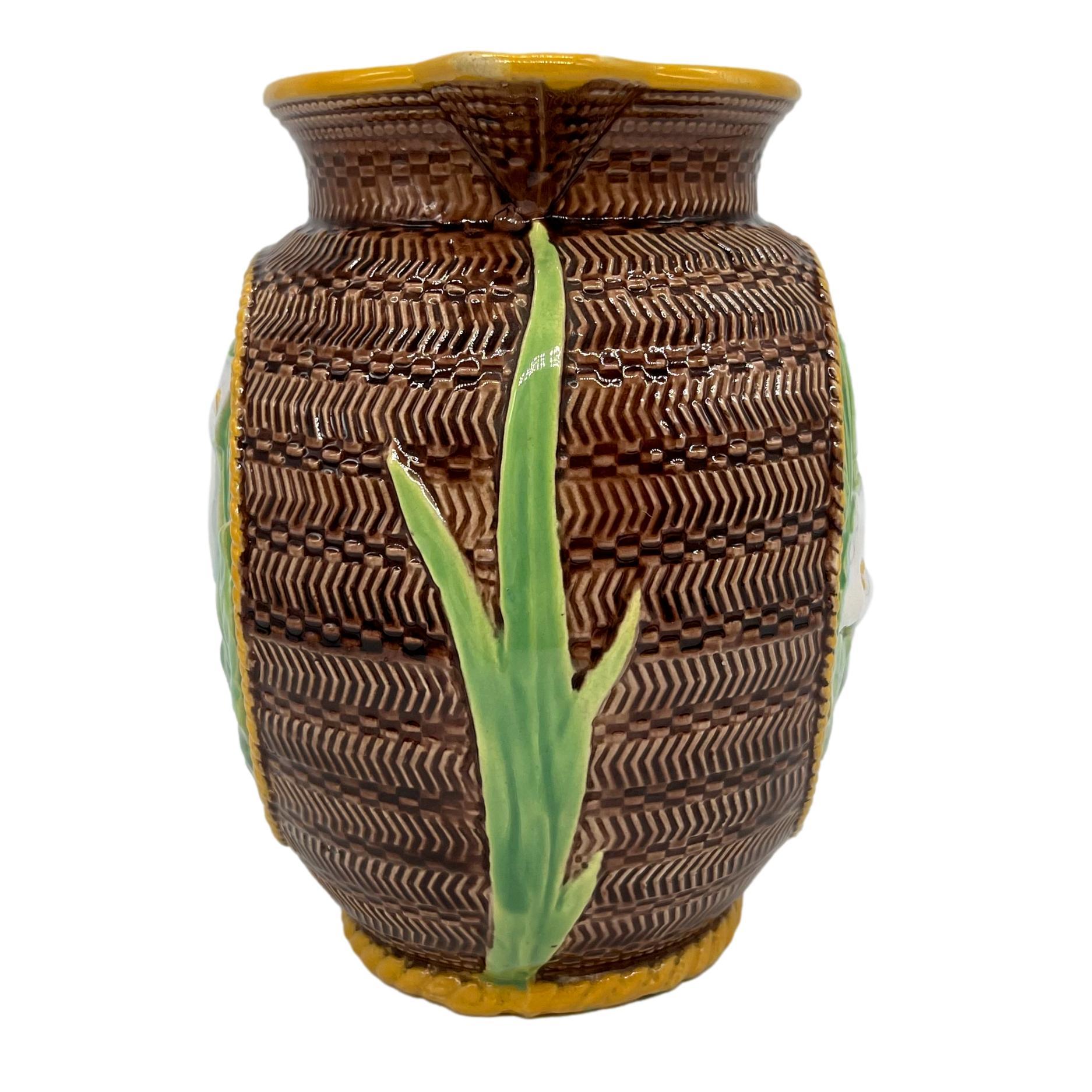 George Jones Majolica Calla Lily Pitcher, ca. 1875 For Sale 1