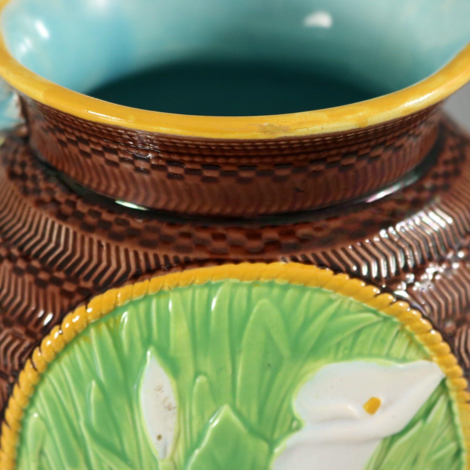 George Jones Majolica Calla Lily Pitcher For Sale 8
