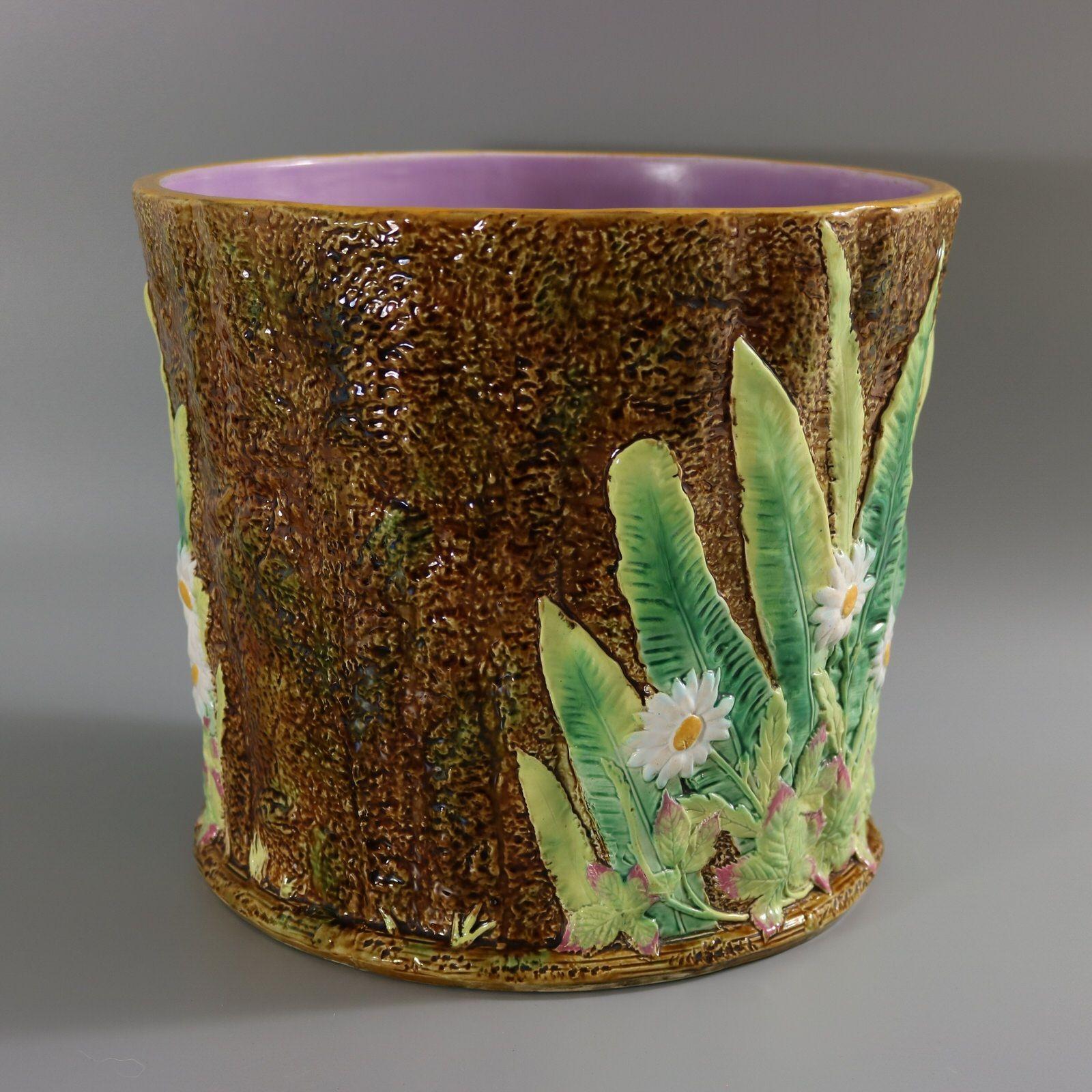 English George Jones Majolica Daisy Jardiniere For Sale