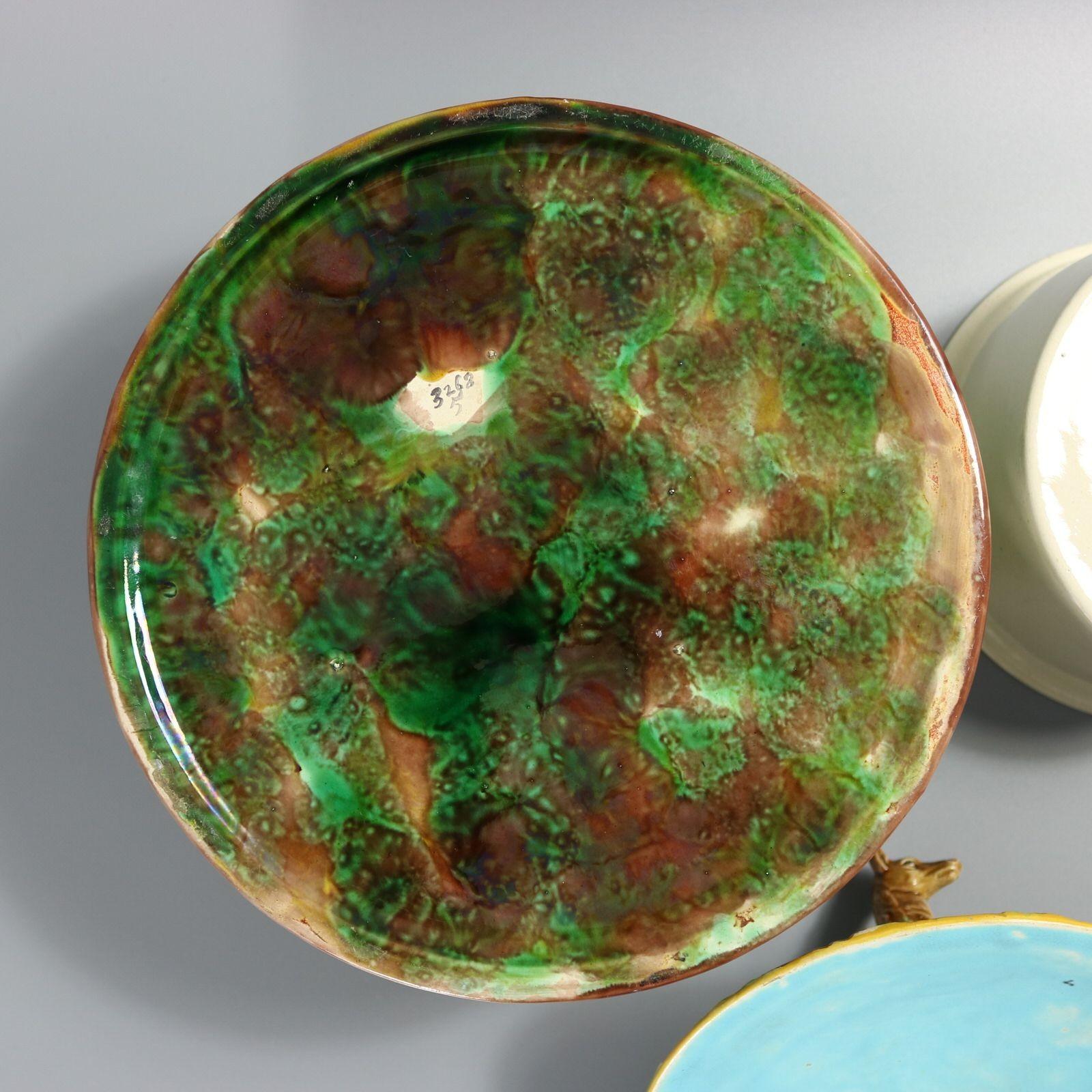 Plat à tarte et couvercle en majolique de George Jones pour le gibier à poils de cerf en vente 11