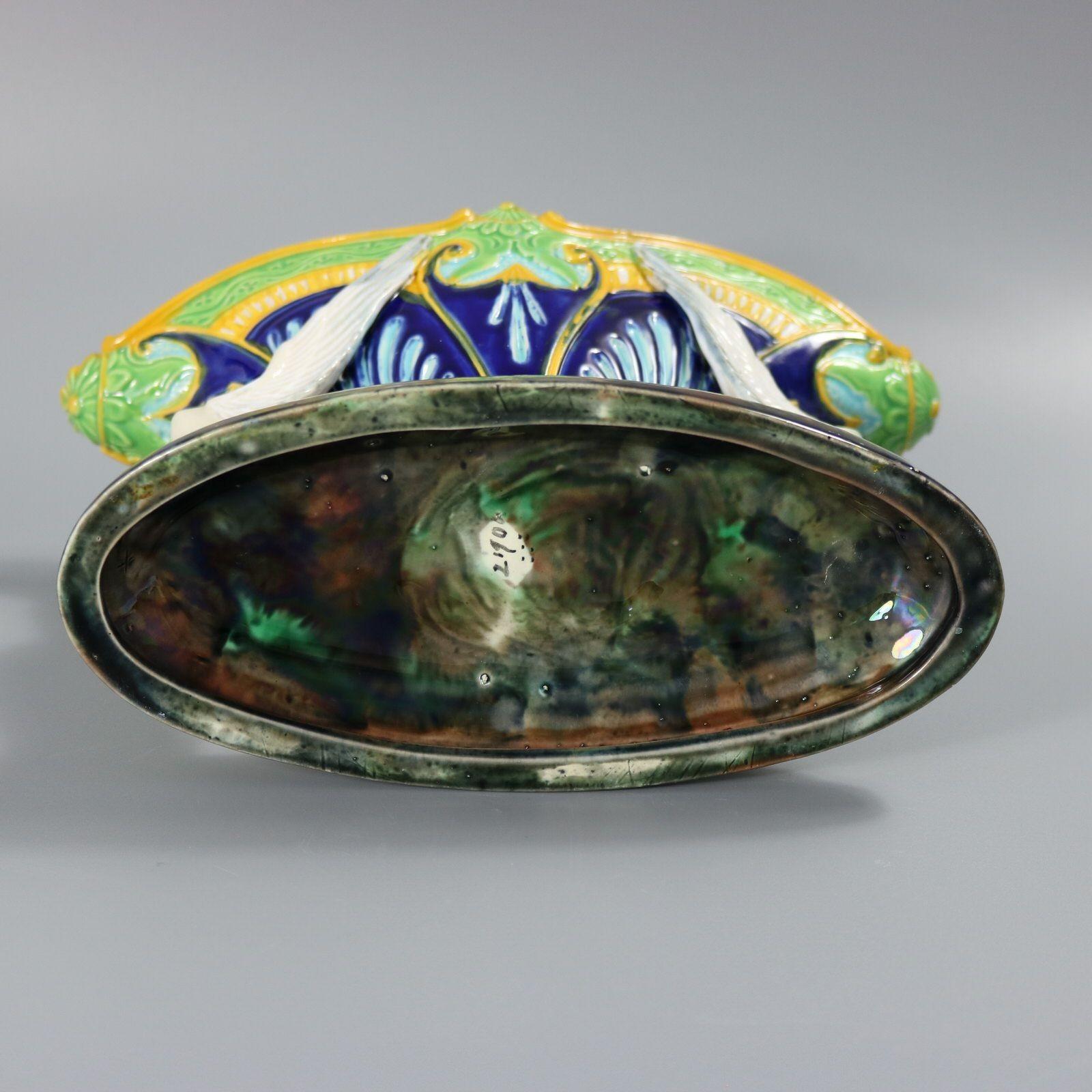 George Jones Majolica Egyptian-style Sphinx Bowl For Sale 3