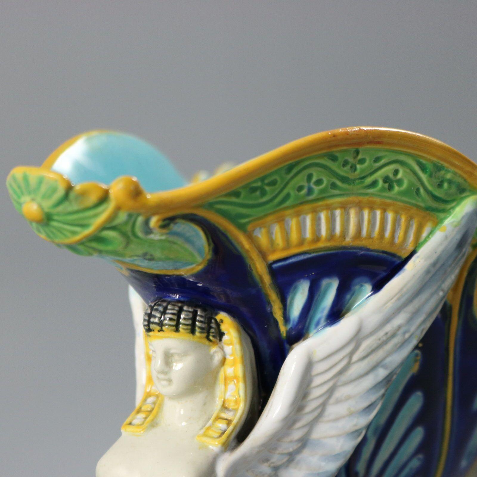 George Jones Majolica Egyptian-style Sphinx Bowl For Sale 5