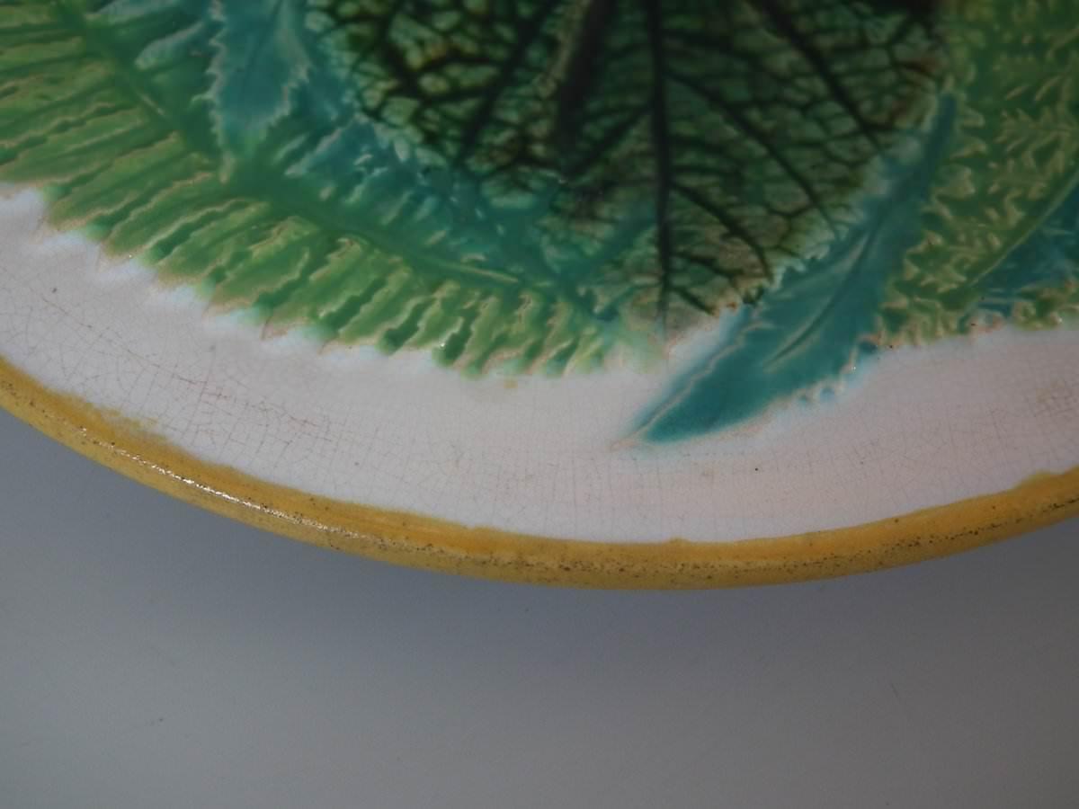 Late 19th Century George Jones Majolica Fern and Leaf Plate