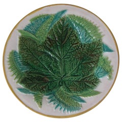 George Jones Majolica Fern and Leaf Plate