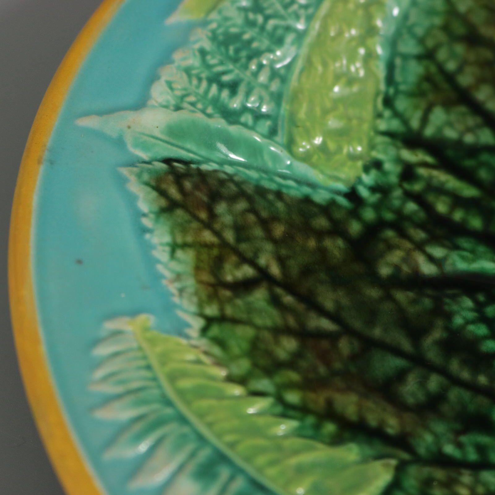 Late 19th Century George Jones Majolica Fern Plate