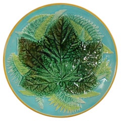 Antique George Jones Majolica Fern Plate
