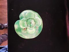 George Jones Majolica Footed Lily Pad Dish