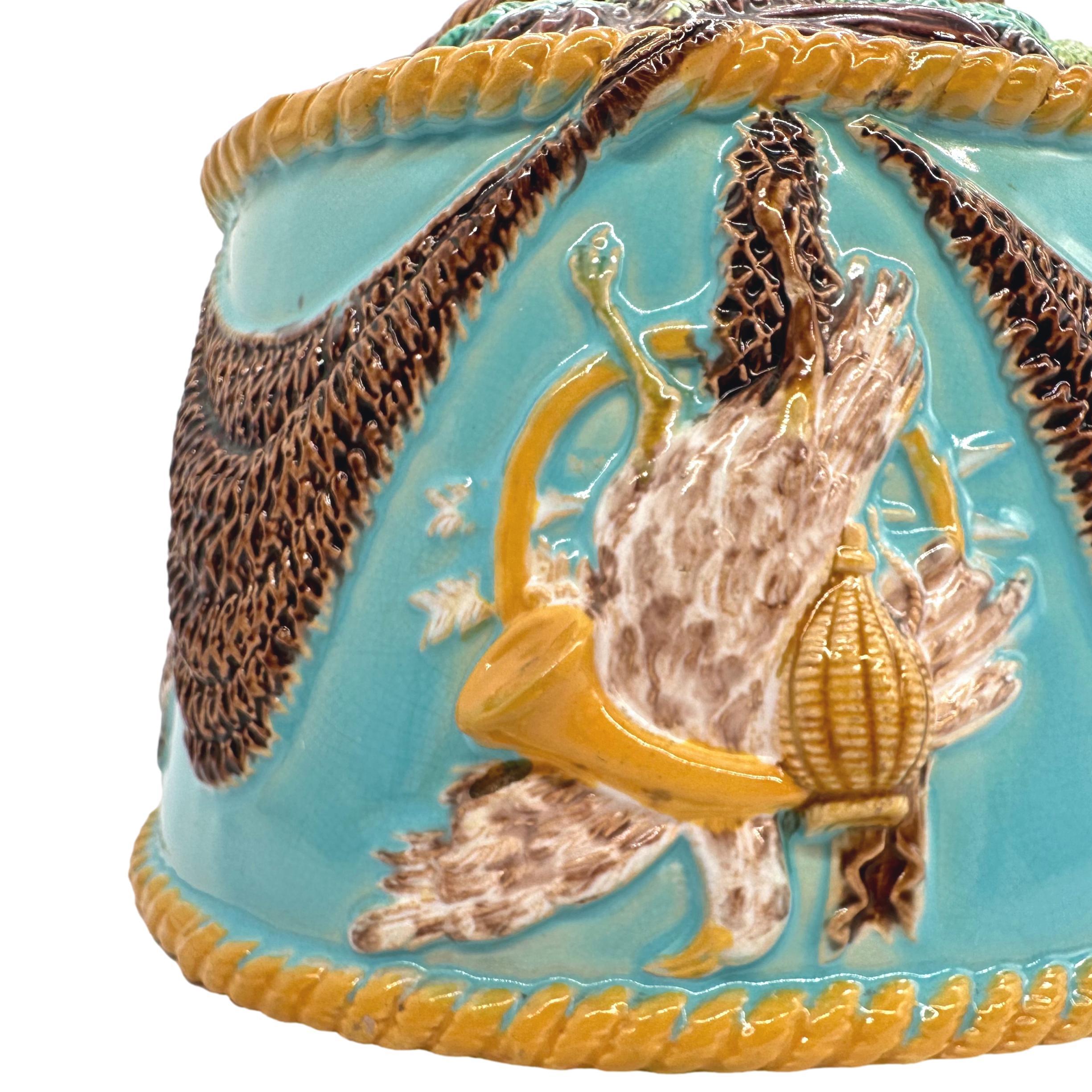 George Jones Majolica Game Tureen with Fox, Turquoise Ground, English, ca. 1870 For Sale 4