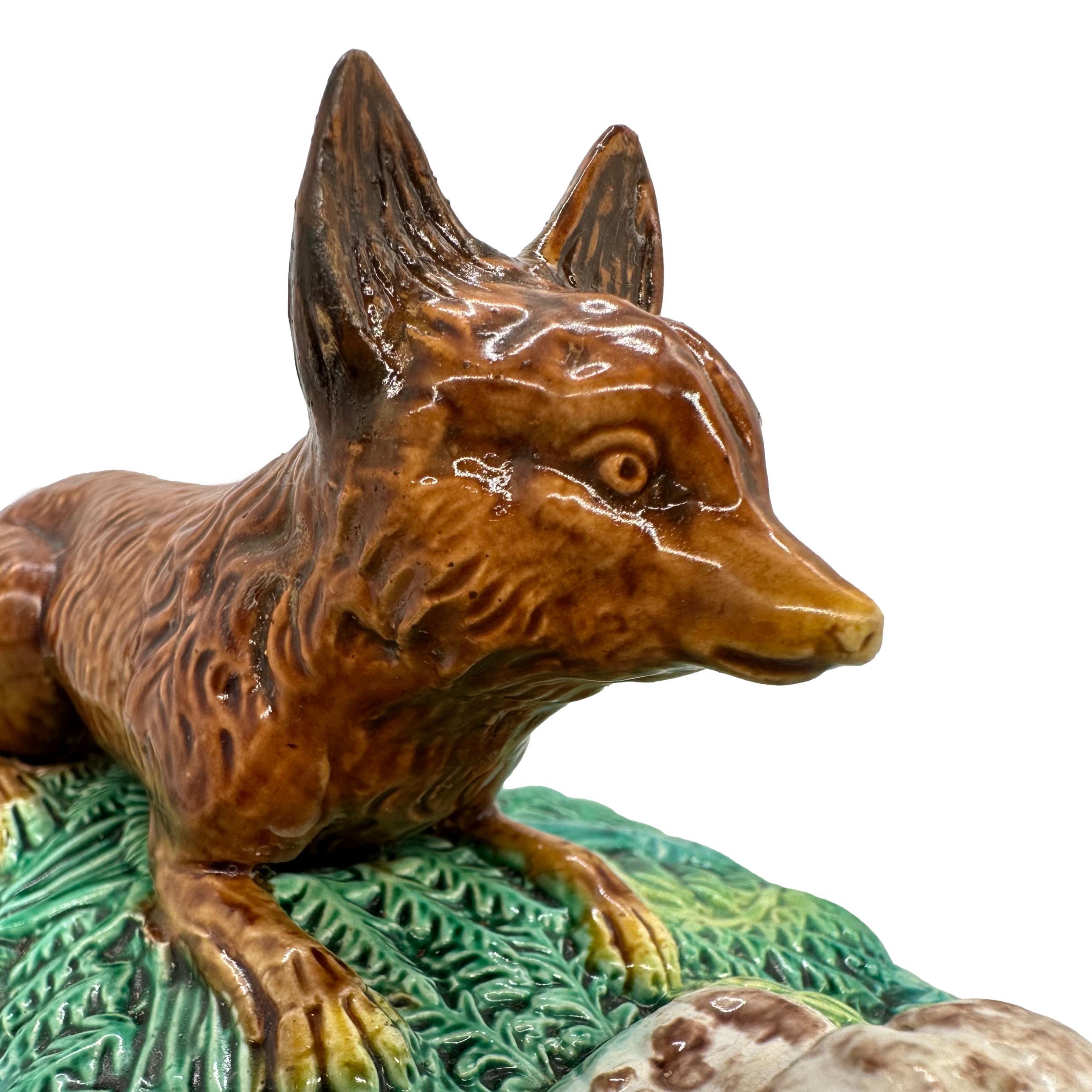 George Jones Majolica Game Tureen with Fox, Turquoise Ground, English, ca. 1870 For Sale 6