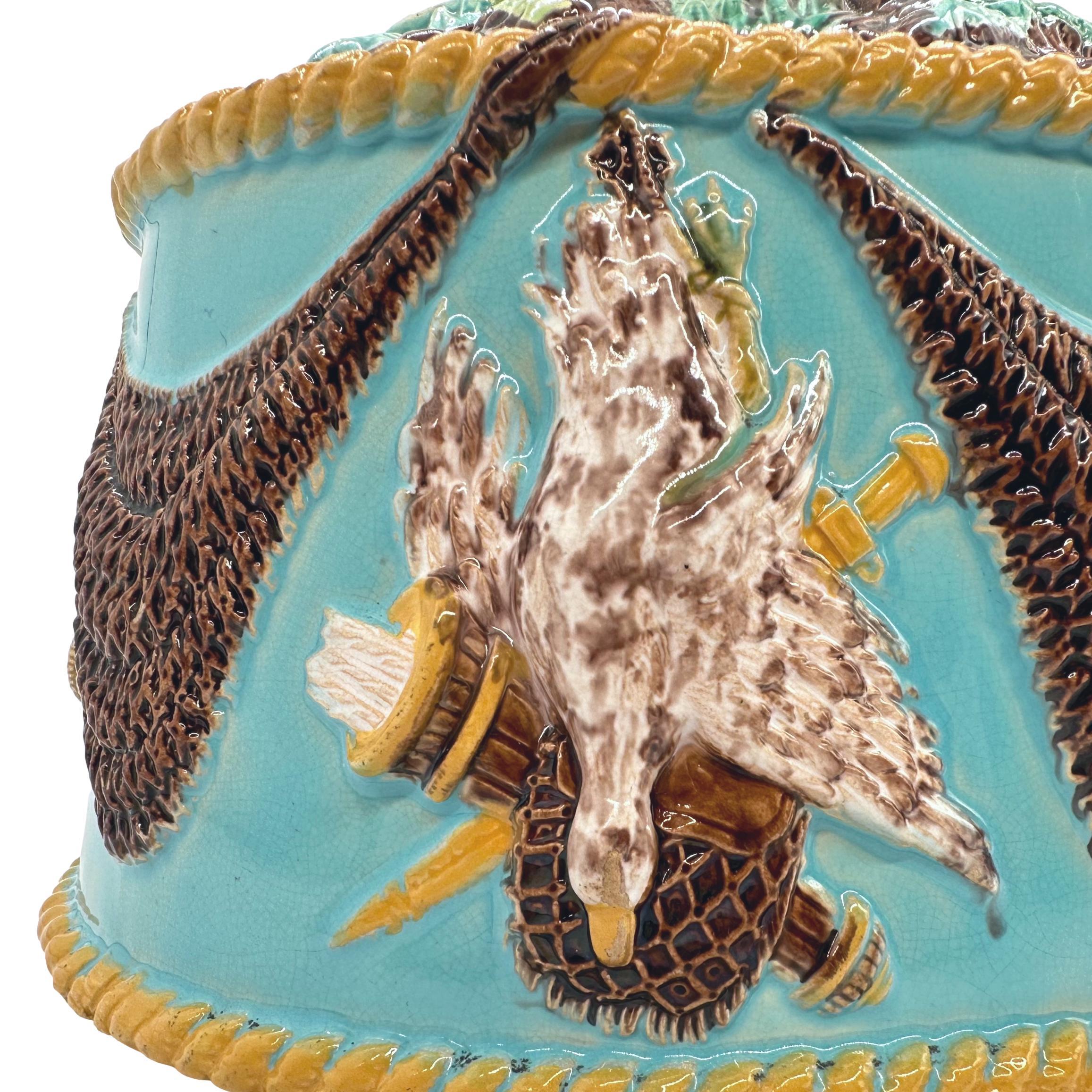 George Jones Majolica Game Tureen with Fox, Turquoise Ground, English, ca. 1870 For Sale 2
