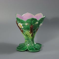 George Jones Majolica Lily Sweetmeat Dish