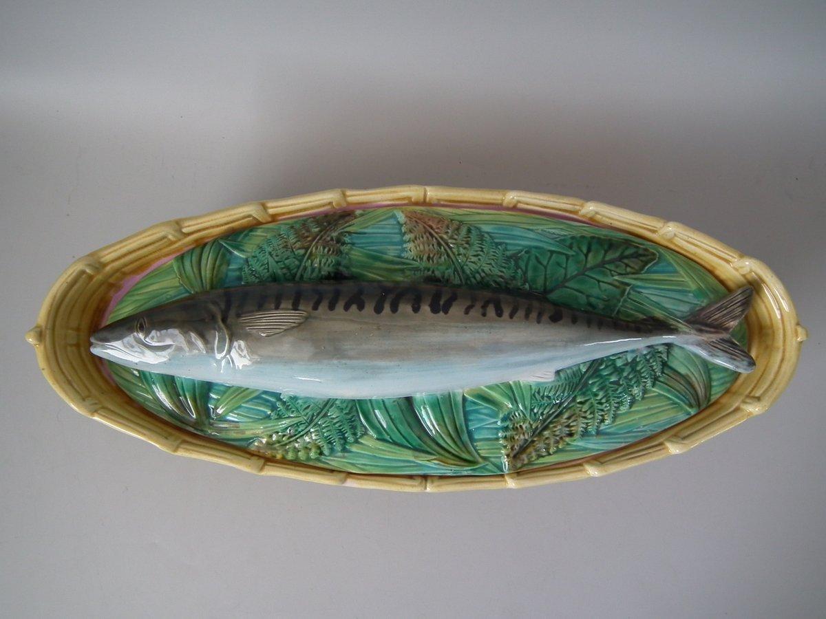 George Jones Majolica Mackerel Tureen For Sale 3