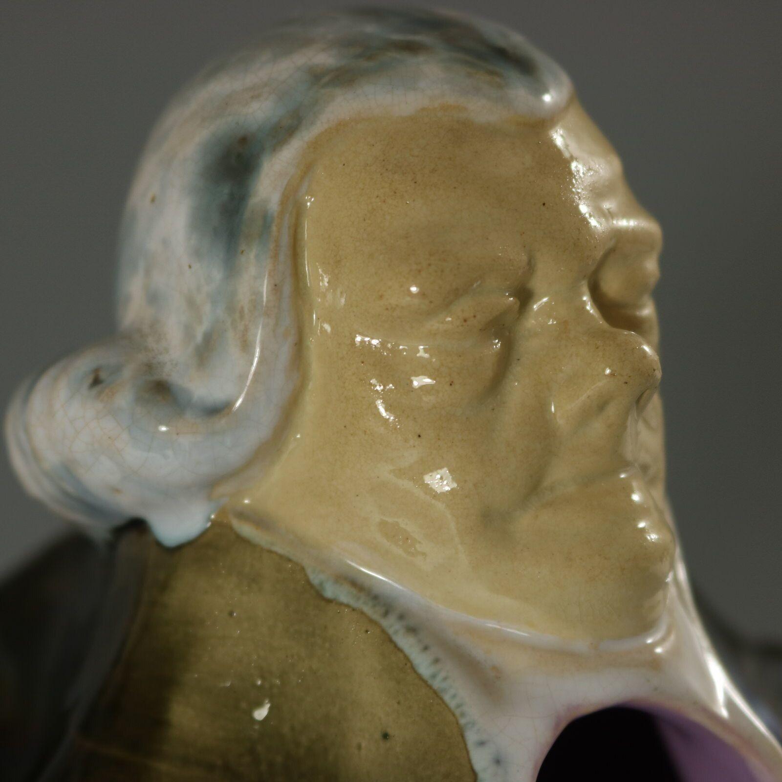 George Jones Majolica Monk Pitcher 4