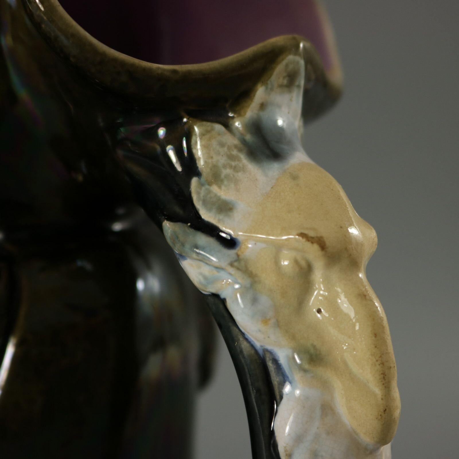 George Jones Majolica Monk Pitcher 8