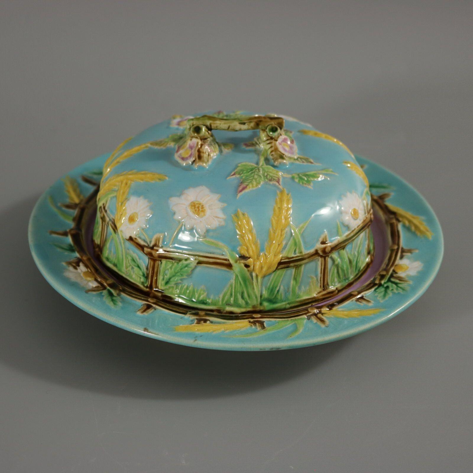 Late 19th Century George Jones Majolica Muffin Dish and Cover For Sale