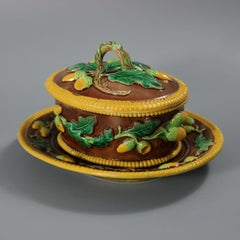 George Jones Majolica Oak and Acorns Box