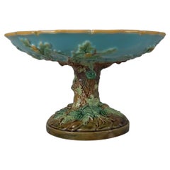 George Jones Majolica Oak Tree Compote