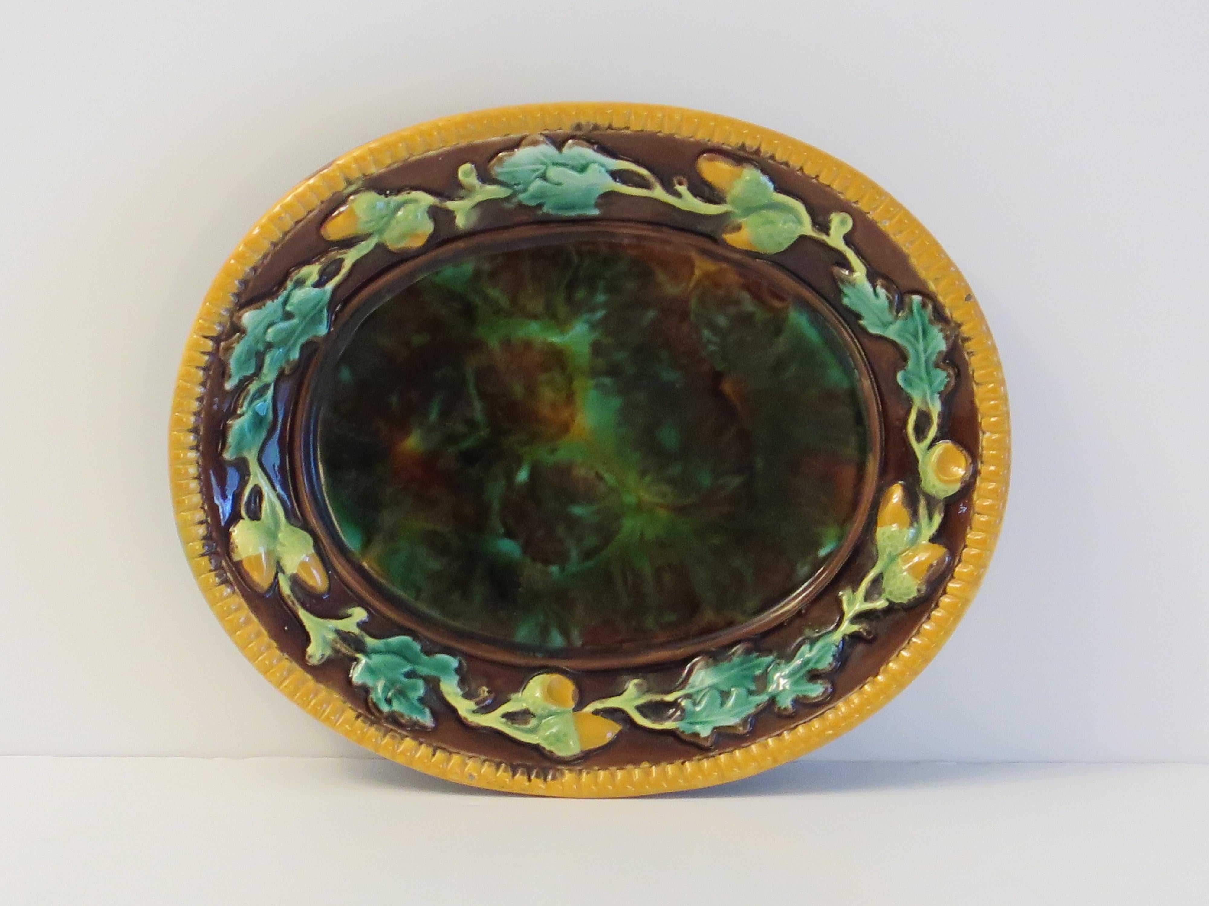 English George Jones Majolica Oval Dish or Platter fully marked, Circa 1868 For Sale